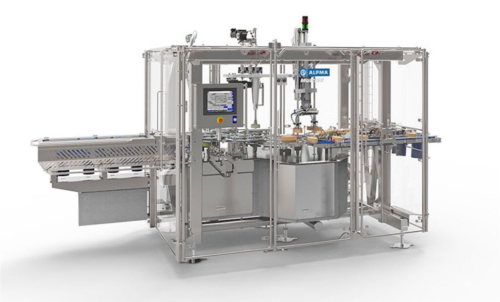 MultiSE Canner – Automated machine for canning packaged products, featuring stainless steel construction, a rotary table system, and an integrated control panel.